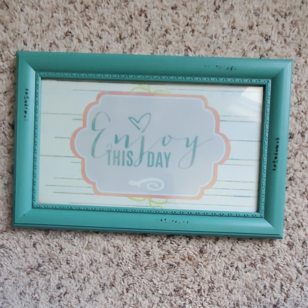 Rustic teal picture frame